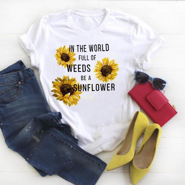 women shirt womens plus size sunflowers letter tshirt tees graphic printed ladies clothes kawaii short sleeve female t-shirt, White
women shirt womens plus size sunflowers letter tshirt tees graphic printed ladies clothes kawaii short sleeve female t-shirt, White