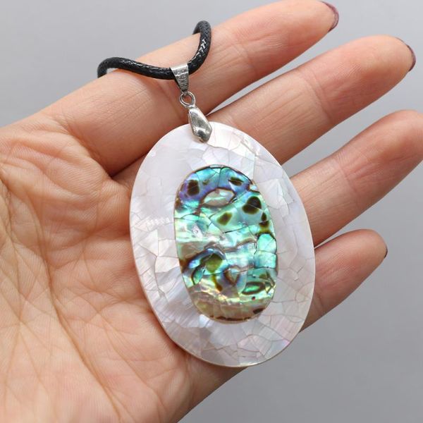 pendant necklaces natural mother of pearl abalone shell necklace egg shape jewelry leather rope chain ethnic style charms party, Silver
pendant necklaces natural mother of pearl abalone shell necklace egg shape jewelry leather rope chain ethnic style charms party, Silver