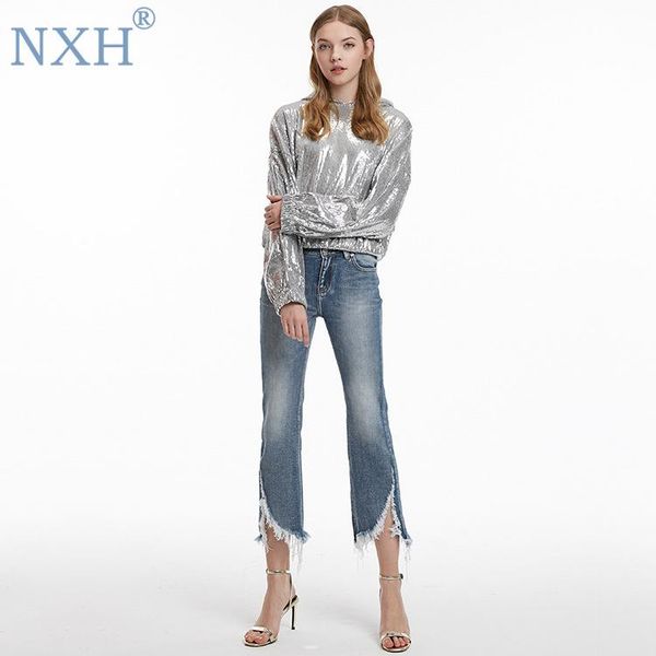 women's jeans nxh fashion womens flare pants skinny woman ripped for women streetwear pant pearls trousers, Blue
women's jeans nxh fashion womens flare pants skinny woman ripped for women streetwear pant pearls trousers, Blue