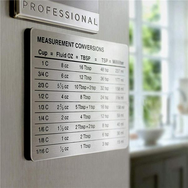 fridge magnets portable refrigerator magnet kitchen measurement conversion chart stainless steel sticker for home
fridge magnets portable refrigerator magnet kitchen measurement conversion chart stainless steel sticker for home