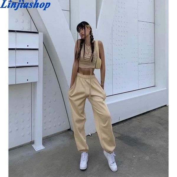 women's pants & capris vintage women solid color casual sweatpants elastic high waist loose trousers winter long, Black;white
women's pants & capris vintage women solid color casual sweatpants elastic high waist loose trousers winter long, Black;white