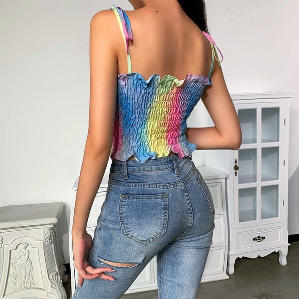gotbblack fashion rainbow tie dye backless camisole women slim ruched casual crop 2021 new streetwear bodycon club vest, White
gotbblack fashion rainbow tie dye backless camisole women slim ruched casual crop 2021 new streetwear bodycon club vest, White