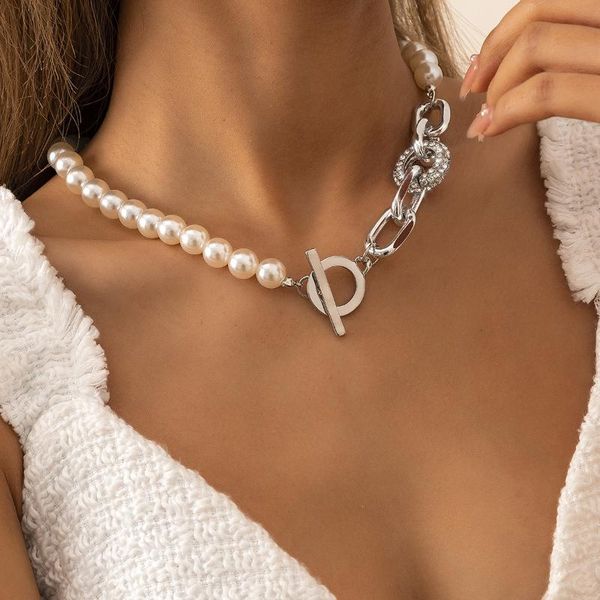 chokers big statement punk gold crystal pearls thick chain necklace for female women geometric ot buckle jewelry, Golden;silver
chokers big statement punk gold crystal pearls thick chain necklace for female women geometric ot buckle jewelry, Golden;silver