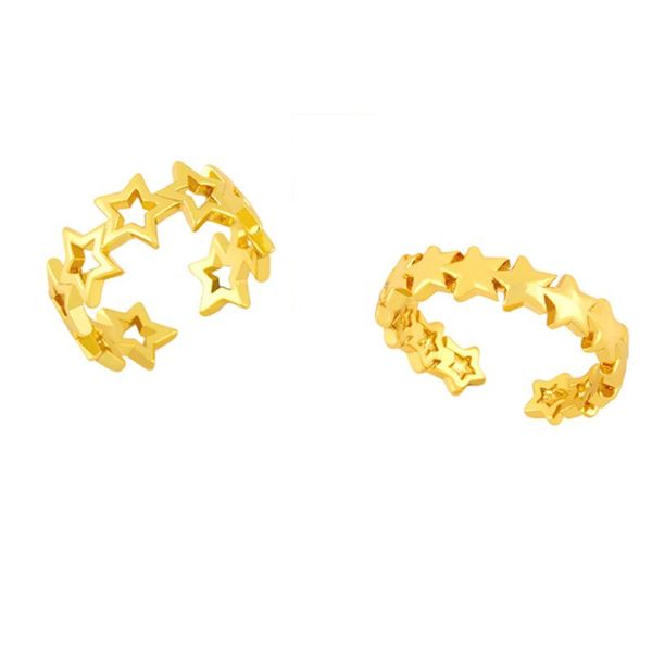 cluster rings flola gold plated hollow star open cuff for women polished adjustable finger ring stackable wholesale jewelry gifts rigk38, Golden;silver
cluster rings flola gold plated hollow star open cuff for women polished adjustable finger ring stackable wholesale jewelry gifts rigk38, Golden;silver