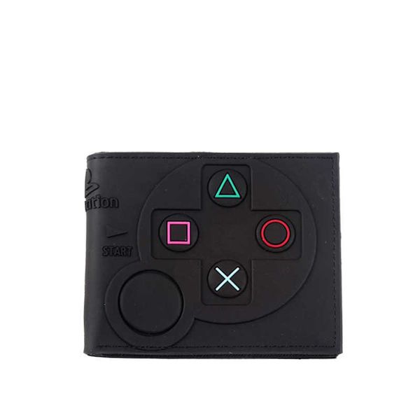 ps4 peripheral game console pattern handle model short wallet men's button silicone wallet, Black
ps4 peripheral game console pattern handle model short wallet men's button silicone wallet, Black