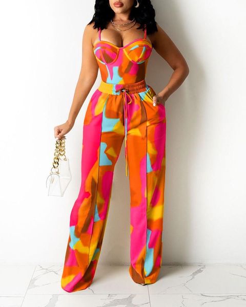 women's two piece pants colorblock zipper back cami & wide legs contrast pipping set, White
women's two piece pants colorblock zipper back cami & wide legs contrast pipping set, White