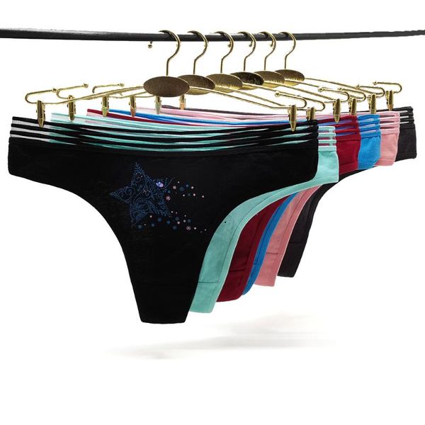women's panties 6 pieces/set women lingerie femme low-waist cotton thong cartoon star underwear for female g strings fashion, Black;pink
women's panties 6 pieces/set women lingerie femme low-waist cotton thong cartoon star underwear for female g strings fashion, Black;pink