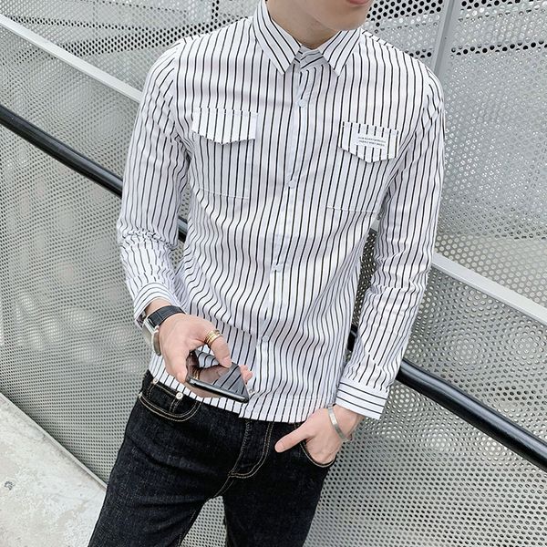 primavera novo new manga longa dos homens listrado camisas moda frente bolsos decorao clube noite magro ajuste trabalho o0s1, Black;brown
primavera novo new manga longa dos homens listrado camisas moda frente bolsos decorao clube noite magro ajuste trabalho o0s1, Black;brown