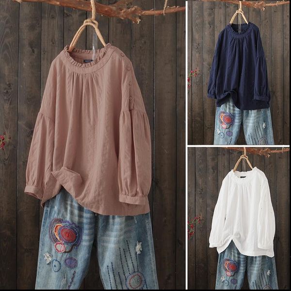 2021 zanzea spring ruffle shirts vintage women cotton blouse casual long sleeve shirt solid tunic blusas chemise 7, White
2021 zanzea spring ruffle shirts vintage women cotton blouse casual long sleeve shirt solid tunic blusas chemise 7, White