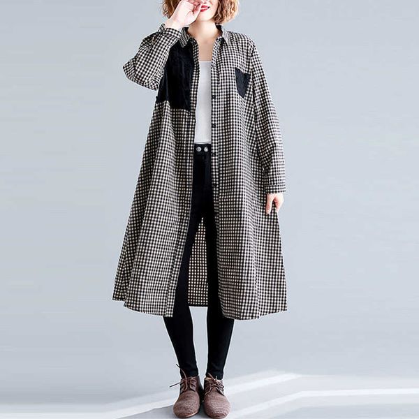 spring arts style women turn-down collar casual long shirts cotton linen plaid blouse femme loose big size s33 210608, White
spring arts style women turn-down collar casual long shirts cotton linen plaid blouse femme loose big size s33 210608, White