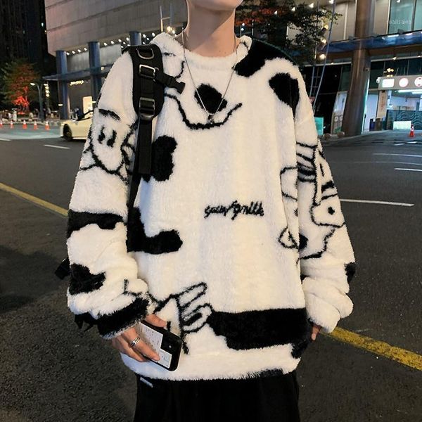 men's hoodies & sweatshirts cartoon print crewneck for men korean fashion trends oversized streetwear teen loose fleece pullovers male, Black
men's hoodies & sweatshirts cartoon print crewneck for men korean fashion trends oversized streetwear teen loose fleece pullovers male, Black