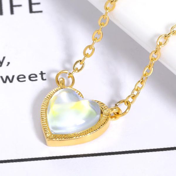 pendant necklaces colorful opal heart necklace wedding jewelry stainless steel chain love gifts for women, Silver
pendant necklaces colorful opal heart necklace wedding jewelry stainless steel chain love gifts for women, Silver