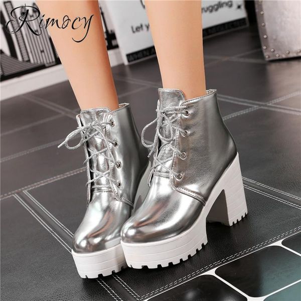 boots rimocy 2021 autumn ankle for women silver patent leather shoes woman high heels platform large size botines mujer, Black
boots rimocy 2021 autumn ankle for women silver patent leather shoes woman high heels platform large size botines mujer, Black