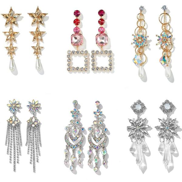 dangle & chandelier zircon earring studded earrings crystal tassel ear jewelry water drop long exaggeration posey mia personality trend, Silver
dangle & chandelier zircon earring studded earrings crystal tassel ear jewelry water drop long exaggeration posey mia personality trend, Silver