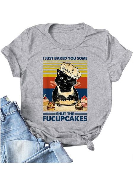 women's t-shirt vintage cat housewife t shirt women i just baked you some shut the fucupcakes print short sleeve summer tshirts novelty, White
women's t-shirt vintage cat housewife t shirt women i just baked you some shut the fucupcakes print short sleeve summer tshirts novelty, White