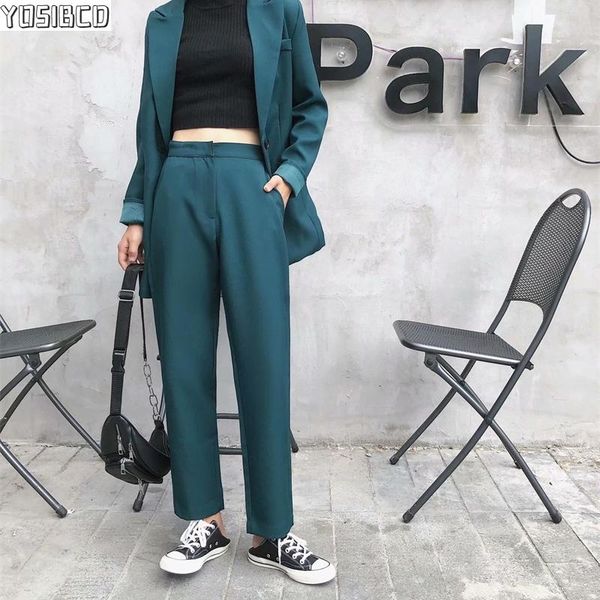 yosibcd women 2021 chic fashion office wear straight pants vintage zipper basic female ankle trousers pantalones mujer, Black;white
yosibcd women 2021 chic fashion office wear straight pants vintage zipper basic female ankle trousers pantalones mujer, Black;white