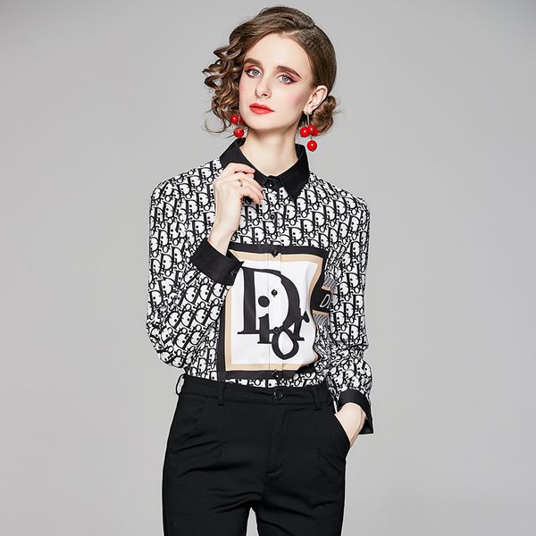 quality runway printed classic shirts designer women's button blouse elegant long sleeve spring autumn office beautiful shirt plus size, White
quality runway printed classic shirts designer women's button blouse elegant long sleeve spring autumn office beautiful shirt plus size, White