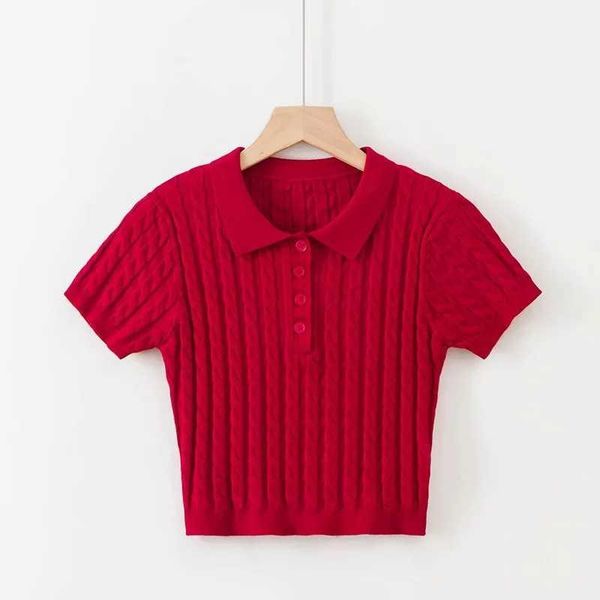 women's polos finger woven used cropped button short mouw shirts women korean tea shirt femme streetwear, White
women's polos finger woven used cropped button short mouw shirts women korean tea shirt femme streetwear, White