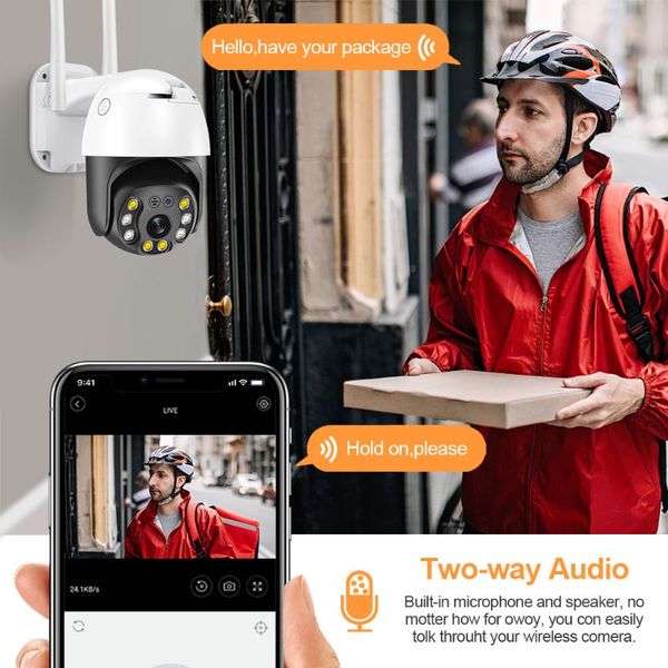 cameras icsee app two way audio camera wifi 2.5inch ptz 5mp cctv