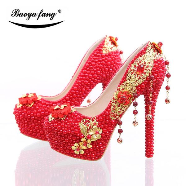 dress shoes baoyafang arrival luxury red pearl beads heel womens wedding bride high heels party gold tassels pumps, Black
dress shoes baoyafang arrival luxury red pearl beads heel womens wedding bride high heels party gold tassels pumps, Black