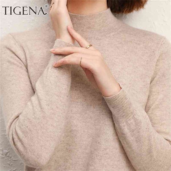 tigena women sweaters and pullovers fall winter half turtleneck warm knitted jumper female cashmere knitwear clothes pink 210914, White;black
tigena women sweaters and pullovers fall winter half turtleneck warm knitted jumper female cashmere knitwear clothes pink 210914, White;black