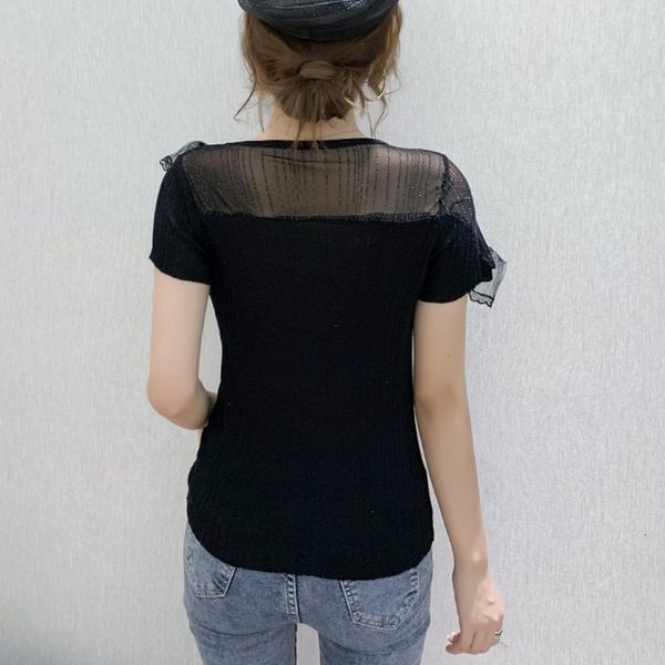 2021 new summer korean style knit t-shirt fashion shiny o-neck mesh patchwork women ropa mujer ruffles casual tees t08112l 4q9x, White
2021 new summer korean style knit t-shirt fashion shiny o-neck mesh patchwork women ropa mujer ruffles casual tees t08112l 4q9x, White