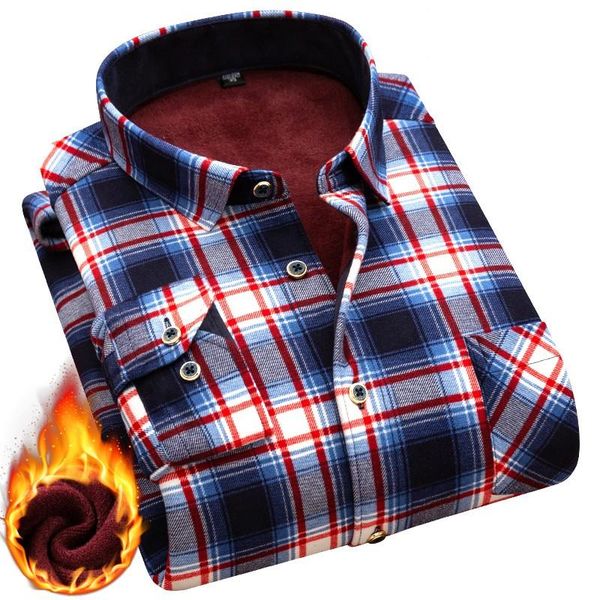men's casual shirts 2021 long sleeve autumn and winter thickening warm plaid flannel shirt comfortable, White;black 
men's casual shirts 2021 long sleeve autumn and winter thickening warm plaid flannel shirt comfortable, White;black