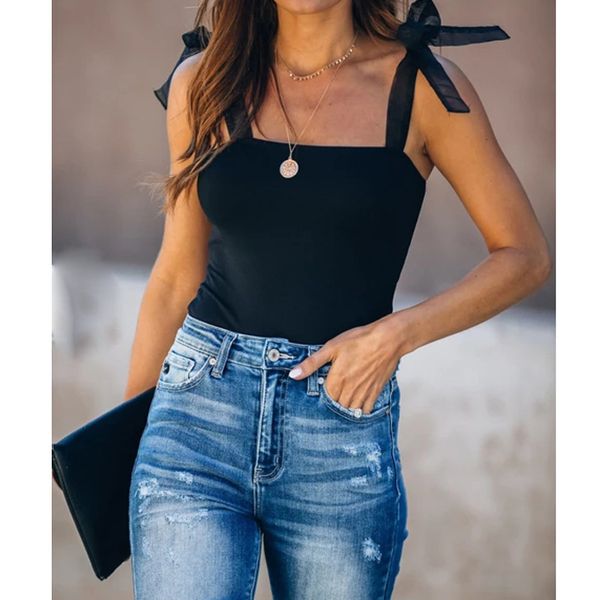 2021 new arrivals summer fashion spaghetti strap bow bodycon black solid high street women camis, White
2021 new arrivals summer fashion spaghetti strap bow bodycon black solid high street women camis, White