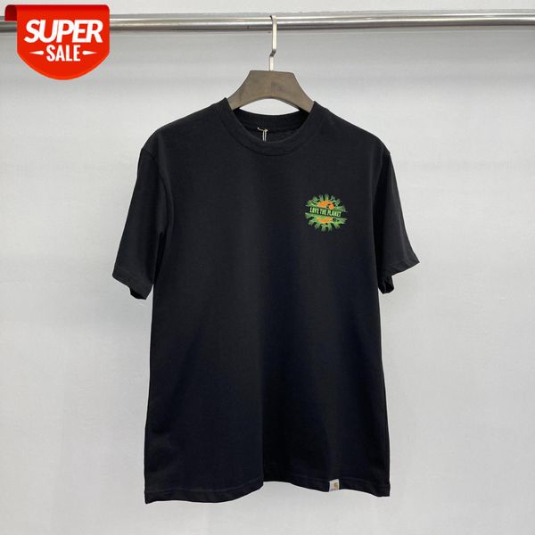 casual short-sleeved cotton ha t round neck #c74g, White;black