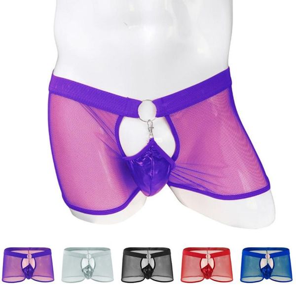 underpants mid-waist boxer shorts sheer mesh u pouch panties lingerie breathable metal buckle imitation leather briefs men's underwear, Black;white
underpants mid-waist boxer shorts sheer mesh u pouch panties lingerie breathable metal buckle imitation leather briefs men's underwear, Black;white