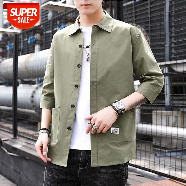 men's three-quarter sleeve shirt multi-pocket korean version of the trend long-sleeved loose tooling jacket summer #ix6r, Black;brown
men's three-quarter sleeve shirt multi-pocket korean version of the trend long-sleeved loose tooling jacket summer #ix6r, Black;brown