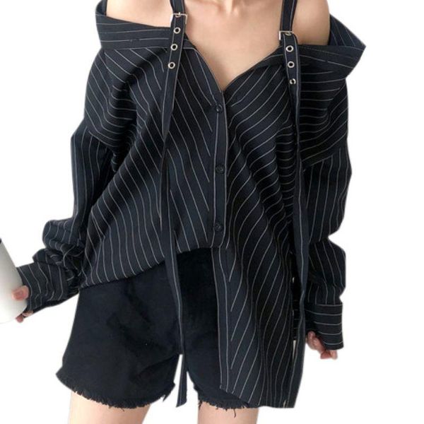 women's blouses & shirts women striped blouse shirt long sleeve slash-neck casual female w1, White
women's blouses & shirts women striped blouse shirt long sleeve slash-neck casual female w1, White