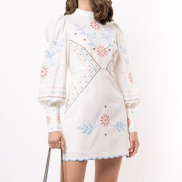 australian brand embroidered party dress women lantern sleeve single breasted stand hollow out sashes dresses, Black;gray
australian brand embroidered party dress women lantern sleeve single breasted stand hollow out sashes dresses, Black;gray