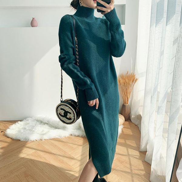 2021 new autumn winter turtleneck full solid loose ankle-length black knitted es women wujm, Black;gray
2021 new autumn winter turtleneck full solid loose ankle-length black knitted es women wujm, Black;gray