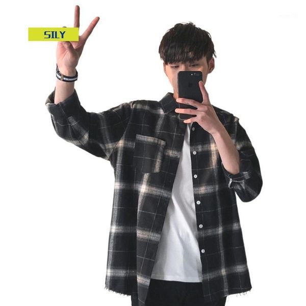 plaid shirts oversized long sleeve shirt men women casual flannel burr harajuku male strip men's, White;black
plaid shirts oversized long sleeve shirt men women casual flannel burr harajuku male strip men's, White;black