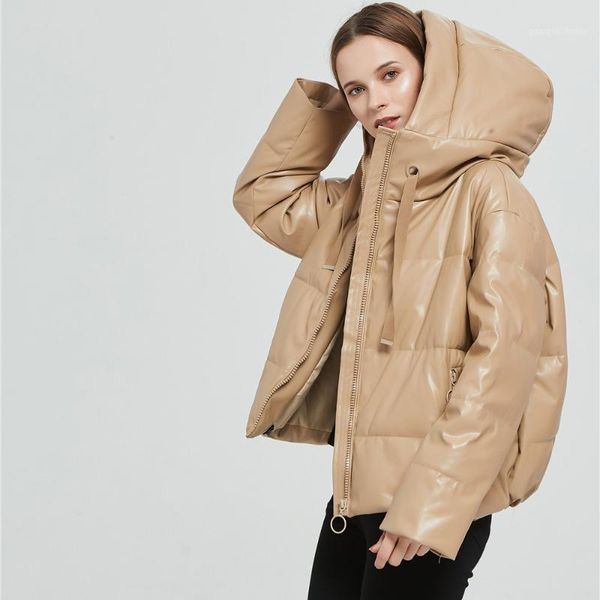 women's down & parkas hooded cotton jacket women fashion thick warm faux leather padded coat vintage long sleeve oversized female outer, Black
women's down & parkas hooded cotton jacket women fashion thick warm faux leather padded coat vintage long sleeve oversized female outer, Black
