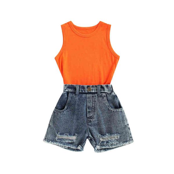 2pcs infant summer cotton outfits baby girls solid color sleeveless round neck tank gradient ripped pocket short jeans g220217, White
2pcs infant summer cotton outfits baby girls solid color sleeveless round neck tank gradient ripped pocket short jeans g220217, White