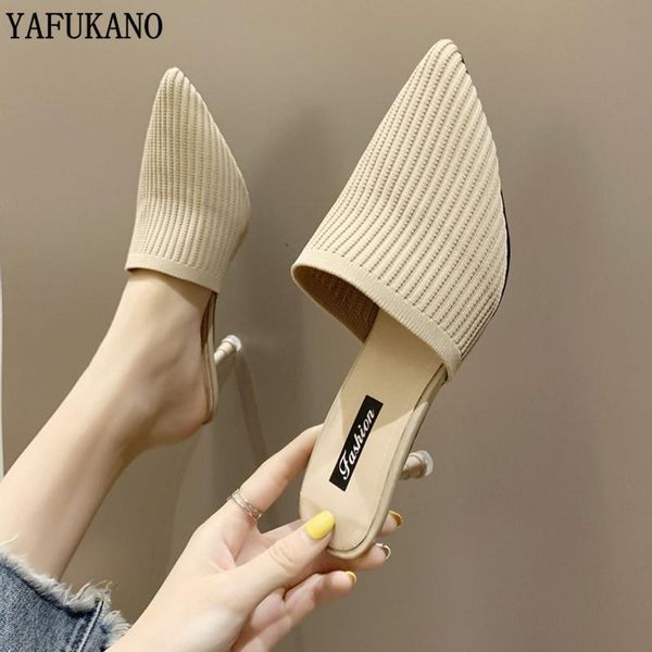 slippers women summer shoes fashion knit breathable high heels mules pointed toe thin party ladies, Black
slippers women summer shoes fashion knit breathable high heels mules pointed toe thin party ladies, Black