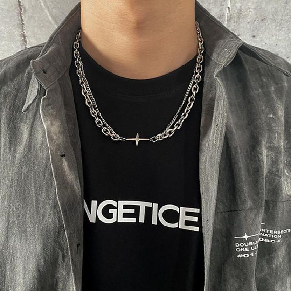 chokers hip hop cross titanium steel chain choker necklace for women/men double layer splicing collar necklaces trend charm jewellery, Golden;silver
chokers hip hop cross titanium steel chain choker necklace for women/men double layer splicing collar necklaces trend charm jewellery, Golden;silver