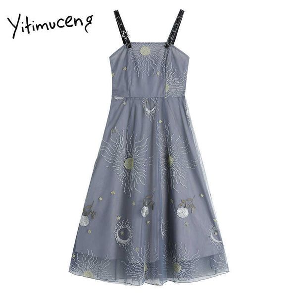 yitimuceng floral dresses women summer vintage gauze spaghetti strap high waist a-line slash neck fashion midi dress 210601, Black;gray
yitimuceng floral dresses women summer vintage gauze spaghetti strap high waist a-line slash neck fashion midi dress 210601, Black;gray