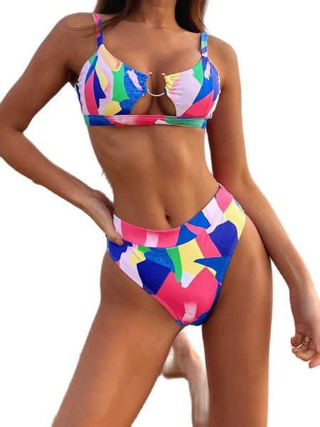women's swimwear 2021 women printed bikini set high waist split swimsuit bathing suit stroje k pielowe damskie, White;black
women's swimwear 2021 women printed bikini set high waist split swimsuit bathing suit stroje k pielowe damskie, White;black