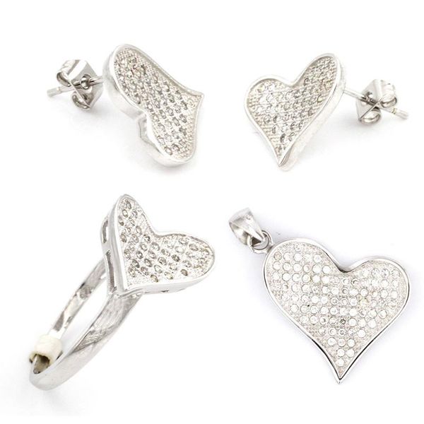 earrings & necklace hermosa heart jewelry women/ladies fashion pendant/earrings/ring sets silver color set forever love hs0087s
earrings & necklace hermosa heart jewelry women/ladies fashion pendant/earrings/ring sets silver color set forever love hs0087s