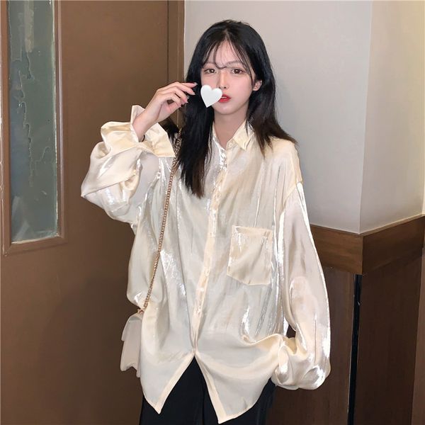 2021 new lovely solid color spring and autumn summer clothes, boyfriend style, long sleeve lantern, loose shirt, women's fashion, x831, White
2021 new lovely solid color spring and autumn summer clothes, boyfriend style, long sleeve lantern, loose shirt, women's fashion, x831, White
