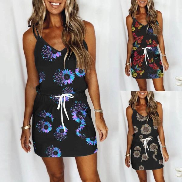 casual dresses summer dress women fashion v-neck sleeveless for 2021 strap open back print bandage robe femme, Black;gray
casual dresses summer dress women fashion v-neck sleeveless for 2021 strap open back print bandage robe femme, Black;gray