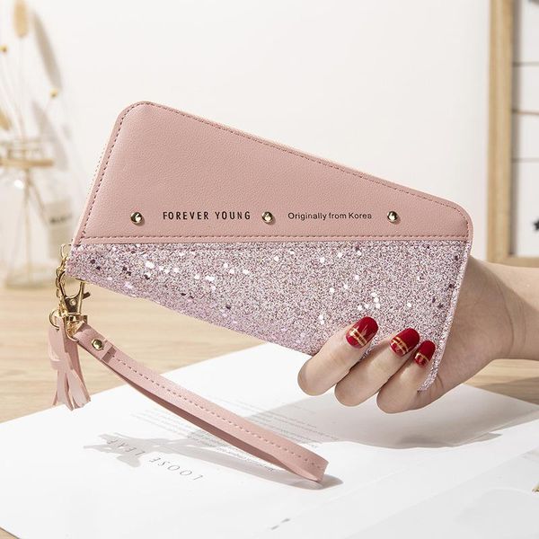 wallets style wallet long women's zipper student joint contrast color tassels riveting nail mobile phone bag, Red;black
wallets style wallet long women's zipper student joint contrast color tassels riveting nail mobile phone bag, Red;black