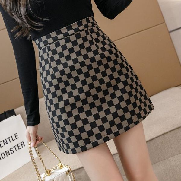 skirts checkerboard half women's 2021 autumn korean high waist a-shaped plaid short skirt with plaid hip wrap skirt trend, Black
skirts checkerboard half women's 2021 autumn korean high waist a-shaped plaid short skirt with plaid hip wrap skirt trend, Black