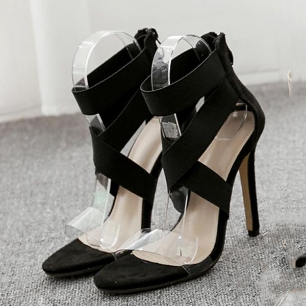 sandals party shoes fashion summer women's elastic band stiletto high heels large size 35-43 zipper, Black
sandals party shoes fashion summer women's elastic band stiletto high heels large size 35-43 zipper, Black