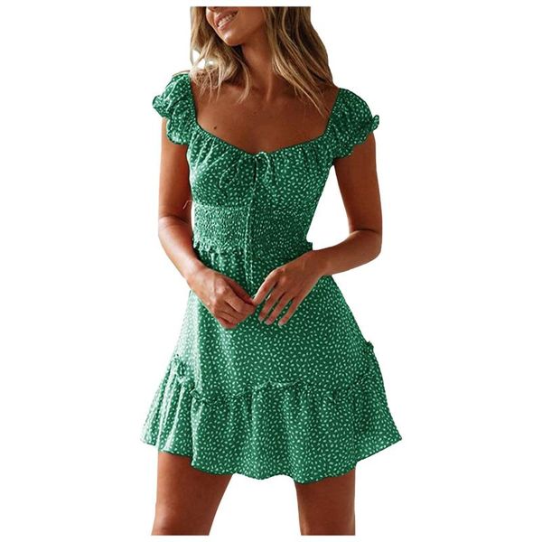 casual dresses summer women dress butterfly sleeve polka dot floral print square neck high waist sashes vintage female mini vestidos 2021, Black;gray
casual dresses summer women dress butterfly sleeve polka dot floral print square neck high waist sashes vintage female mini vestidos 2021, Black;gray