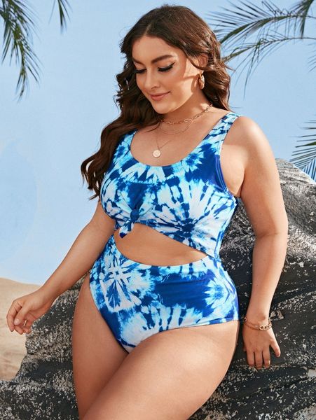 plus tie dye cut-out knot one piece swimsuit w2vb#, Black
plus tie dye cut-out knot one piece swimsuit w2vb#, Black