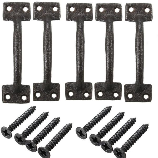 handles & pulls 5/10pcs cabinet door handle 10cm antique rustic style cast iron black gate pull with screws for home
handles & pulls 5/10pcs cabinet door handle 10cm antique rustic style cast iron black gate pull with screws for home